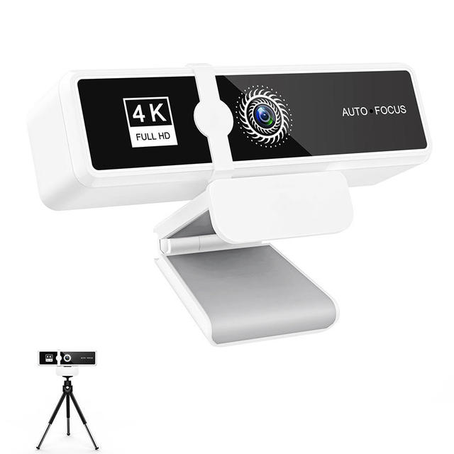 Plug and Play 4K Webcam with Mic 120° Wide Angle Auto Focus USB Computer Camera for Video Conferencing Teaching Streaming