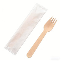Ensemble de couverts jetables en bois de bouleau compostable de qualité supérieure (couteau, fourchette, cuillère) pour restaurants haut de gamme