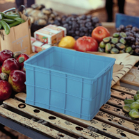 Caisse de rangement et de transport solide en plastique HDPE 465-220, couleur et logo personnalisés, pour fruits et légumes
