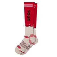 Chaussettes de ski chaudes d'hiver pour jeunes, à compression, hauteur genou, tricotées, avec logo personnalisé, mélange de coton, tube long, thermiques