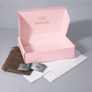 Boîte d'expédition pour masques faciaux et soins de la peau avec bande déchirable, emballages DTC en carton ondulé B, logo personnalisé OEM - Product Image 4