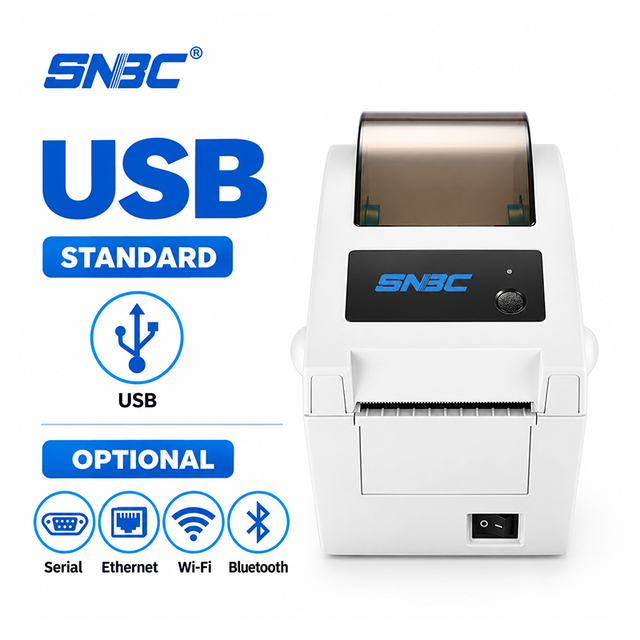 SNBC BTP-L520 Thermal Label Printer QR Code Printer Sticker Labeling Printer for Medical Wristbands
