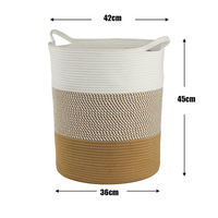 Panier à linge en corde de coton tressée, grand, moderne et écologique, pour vêtements sales, idéal pour Pâques