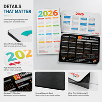 Calendrier personnalisé avec logo et disposition annuelle pour le marketing de marque et les cadeaux clients, aimant de réfrigérateur