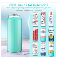 Refroidisseur de canettes isotherme 12oz en acier inoxydable à double paroi, support pour canettes de bière fines et hautes, gobelet à bière