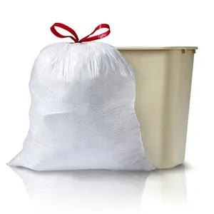 Trash Bags 75 Count, Kitchen Trash Bag 4 Gallon, Small Garbage Bags,  Drawstring Garbagebags, Bathroom Trashbags (White)