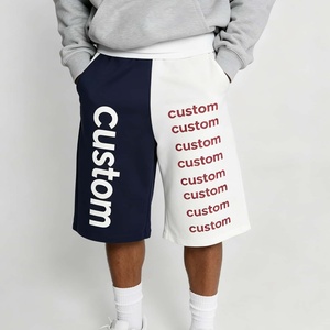 Custom Logo Men's Mid Waist Elastic Bermuda <b>Shorts</b> Cotton Casual Sweat <b>Shorts</b> Patchwork Style for Summer - Product Image 2