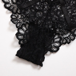 Ensemble de lingerie érotique en dentelle 3 pièces sexy noir Lenceria pour femmes avec <span class=keywords><strong>porte</strong></span>-jarretelles - Product Image 2