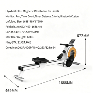 <span class=keywords><strong>Rameur</strong></span> magnétique pliable silencieux avec écran LCD, 16 niveaux de résistance, rangement <span class=keywords><strong>vertical</strong></span>, pour entraînement cardio à domicile - Product Image 6