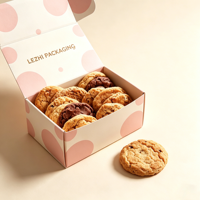 Boîte Cadeau Personnalisée pour 12 Macarons, Boîte en Papier avec Logo, Emballage Professionnel en Feuille d'Or pour Petits Logos, Boîte d'Expédition avec Insert