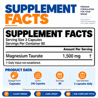 Capsules de Taurate de Magnésium OEM Personnalisées en Gros sous Marque Privée pour Marques de Compléments Alimentaires – Soutien à la Relaxation, Fabrication par Contrat