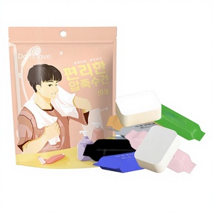 Serviettes de voyage jetables Bude B'Love, compressées, épaissies, portables, texture perlée, pour le démaquillage et le nettoyage, 20 pièces par paquet - Product Image 1