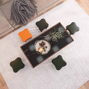 Taburete de madera maciza para el hogar, taburete bajo para sala de estar, taburete tapizado creativo retro para niños, taburete para cambiar zapatos en la entrada - Product Image 4