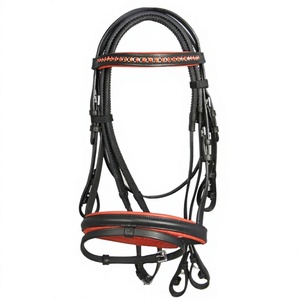 Bride de cheval en cuir de luxe sur mesure, style anglais, faite à la main, avec frontale personnalisable en couleur et taille, 2x3x2m-Cob Full - Product Image 1