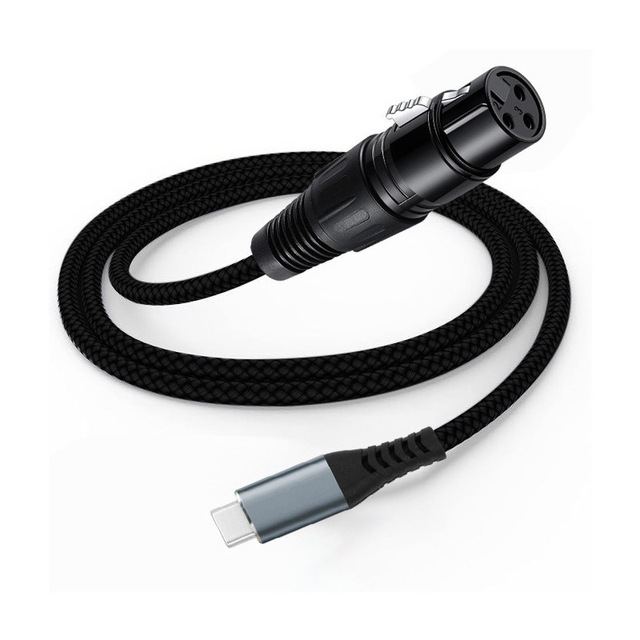 Customized Stereo Shielded XLR to USB-C Audio Cable for MAC 1080P Resolution Microphone Burning