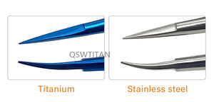Tesoura para microcirurgia oftálmica de titânio, aço inoxidável, autoclavável, ferramenta dupla para pálpebras - Product Image 3