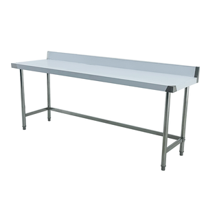 Stainless Steel Workbench with Backsplash Polished Finish Food Preparation Area Commercial <b>Kitchen</b> Use - Product Image 1