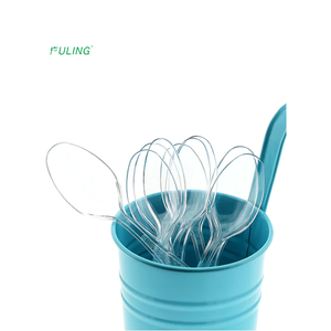 Clear Plastic Spoon Heavy Weight Polystyrene Teaspoons Transparent Takeaway Cutlery Takeout Individual Clear Plastic Disposable Spoon And Fork