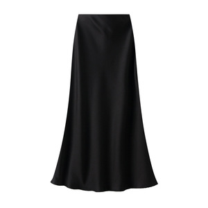 Jupe longue sirène colorée en satin d'acétate taille haute et coupe trapèze pour femme, idéale pour la vente en gros – Collection été - Product Image 2