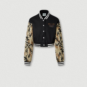 Custom PU <b>Leather</b> Sleeve Letterman Varsity <b>Jacket</b> Embroidered Streetwear Private Label Factory OEM Wholesale Men Varsity <b>Jacket</b> - Product Image 3