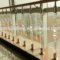 YL METAL Bestpreis Geländer Kristallglas Treppendekoration Kristallbalustrade Moderne Wendeltreppe
