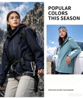 Veste coupe-vent unisexe Tuoyu à capuche imperméable respirante en double polaire unie pour l'automne avec design 2 en 1 98036 #
