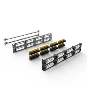 แผงแพทช์เน็ตเวิร์กแบบรวม Cat5E แผงแพทช์แบบ 110 สไตล์ 48 พอร์ต 2RU พร้อมแถบจัดการสายเคเบิล - Product Image 4
