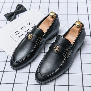 Qualité hommes chaussures habillées ombre mocassins en cuir verni luxe mode sans lacet chaussures de mariage hommes Style Oxford chaussures habillées - Product Image 6