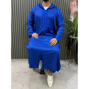 Elegant Handmade Moroccan <b>Mens</b> Djellaba And Matching Trousers Luxury Traditional Islamic <b>Thobe</b> Lounge Wear - Product Image 3