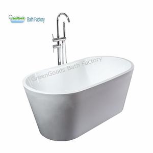 Baignoire autoportante en acrylique, Style Simple, pour 1 ou <span class=keywords><strong>2</strong></span> personnes, forme ovale, blanc - Product Image 1