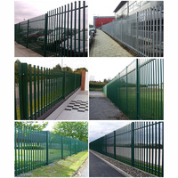 Clôture de jardin de cour extérieure en acier au zinc de 3m facile à assembler garde-corps de sécurité portes en treillis à trou carré Style de conception simple