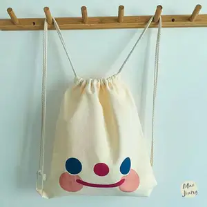 Alta qualidade Oem Custom Style Canvas Tote Bag Drawstring Mochila simples e elegante para compras