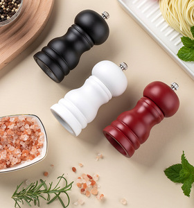 Moulin à sel et poivre français écologique haut de gamme avec bouton rotatif, réglage de la grosseur de mouture, en bois de caoutchouc, pour restaurants - Product Image 2