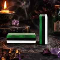 Jeu de Mahjong Américain Personnalisé en Acrylique Gravé, Cadeau Coloré, Tuiles Vertes, Halloween, Luxe, Pliable, Portable, pour la Maison et la Famille