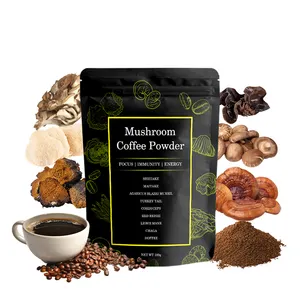 自有品牌健康补充蘑菇粉蘑菇咖啡速溶咖啡超级食品8合1