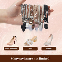 Sangles anti-chute pour talons hauts, bande de chaussures à talons hauts, anti-déchirure, pour femmes, fixation élastique réglable, lacet de chaussure, décoration de chaussures en diamant