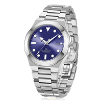Montre pour homme en acier inoxydable de luxe 613 avec cadran en cristal, étanche, mouvement à quartz lumineux
