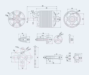 T-мотор AS2317 880KV 1250KV 1400KV бесщеточный двигатель с длинным валом 3 ~ 4S, гибридный БПЛА с неподвижным крылом - Product Image 5