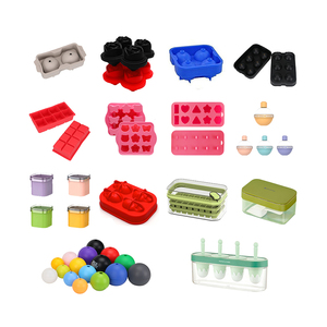 Silicone vuông Ice <span class=keywords><strong>Cube</strong></span> khay với nắp và lưu trữ bin Tủ đông thân thiện Ice Maker khay Ice Cream công cụ - Product Image 6