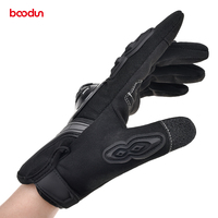 Gants de moto d'hiver unisexes en polyester noir personnalisés en gros avec fermeture magnétique compatibles avec les écrans tactiles