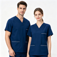 Ensemble de Blouse et Pantalon Médical Unisexe Personnalisable avec Logo – Fourniture ODM, Détection d'Aiguilles, Tissu Polyester Doux Thermocollé Sans Coutures