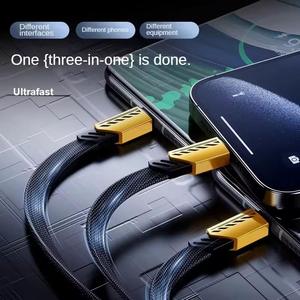 Cavo di Ricarica Rapida 3in1 66W 1,2 m all'Ingrosso, Cavo Dati USB Tipo C per Android PHONE 15 16, Stampante in Nylon - Product Image 3