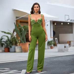 2023 Zomer Nieuwkomers Wijde Pijpen Lange Broek Vrouwen Slanke Bodycon Streetwear Jumpsuit