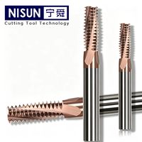 Fraise à fileter en carbure monobloc à 4 dents, revêtement AlTiN, métrique M3 à M16, pour filetage CNC BSP NPT pour acier et aluminium