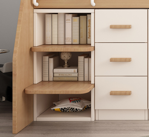 <span class=keywords><strong>Lit</strong></span> multifonctionnel pour enfants intégré à un bureau, pour les petites pièces, avec garde-corps et <span class=keywords><strong>armoire</strong></span> de rangement - Product Image 5