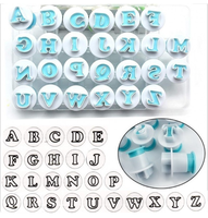 Große runde lustige Keksform Cutter Set zum Backen Kuchen Dekorieren Werkzeuge Alphabet Kunststoff benutzer definierte Weihnachten Cookie Cake Cutter