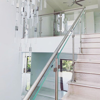 Rampe d'escalier extérieure moderne en acier inoxydable 304, garde-corps de balcon, colonne carrée intérieure, finition poli miroir, minimaliste