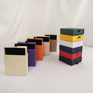 Boîte à bijoux rectangle avec boîte extérieure et boîte à tiroirs Emballage de doublure en velours - Product Image 4