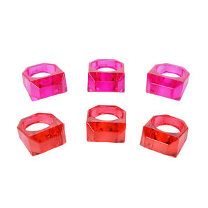 Fabricant Vente en gros Vente en gros Bague en cristal en plastique Bague de déclaration transparente de dessin animé - Product Image 1