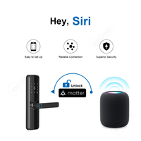 Serrure intelligente WiFi avec application Tuya TTLock HomeKit, clavier numérique, empreinte digitale, compatibilité Matter, serrure de porte intelligente pour porte en bois